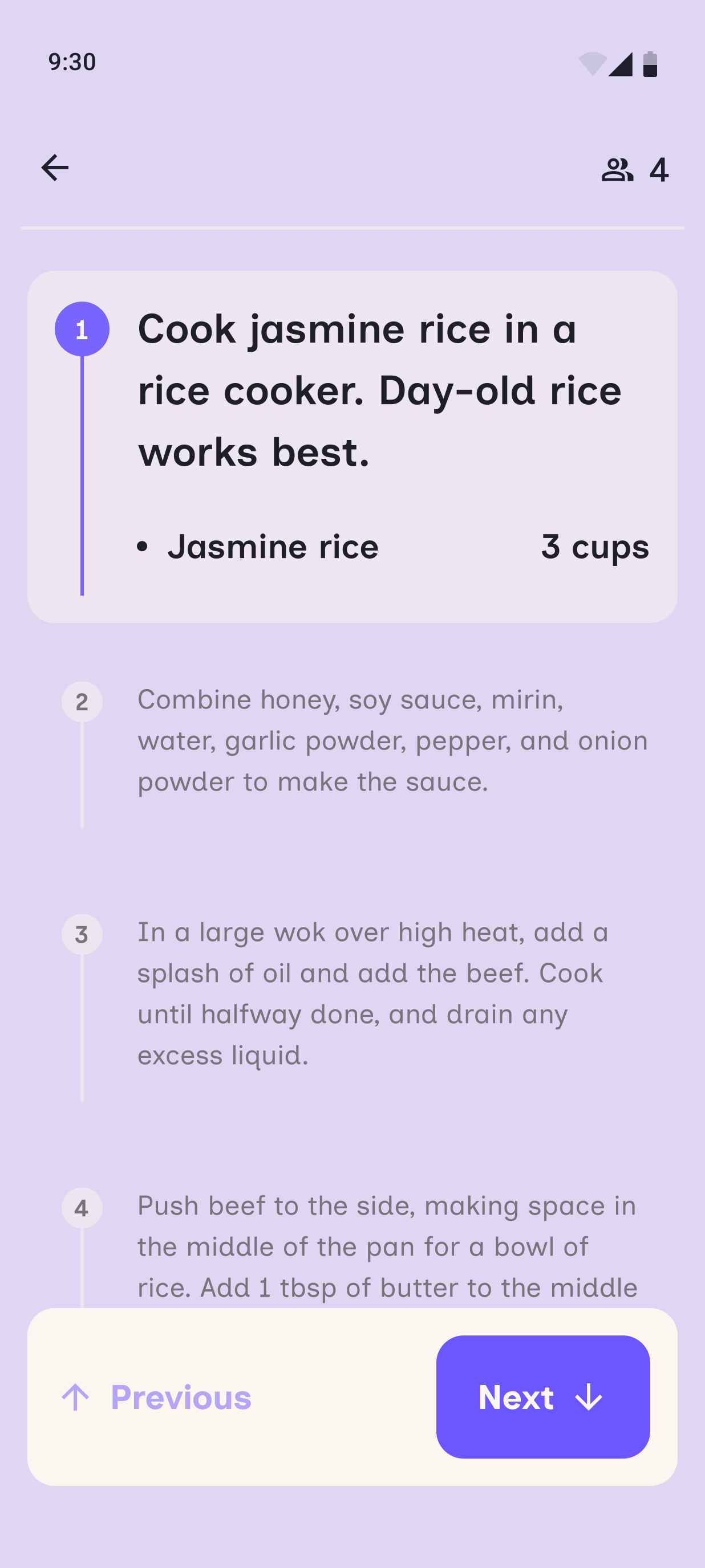 nibblet app cooking mode screen